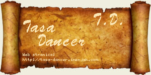Tasa Dancer vizit kartica